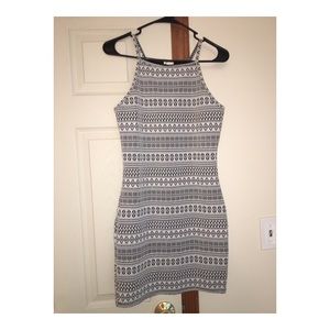 White and black pattern dress